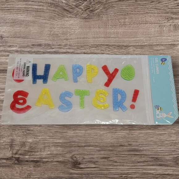 Happy Easter Gel Clings Window‎ Decorations Reusable Washable Holiday Decor - Picture 1 of 4